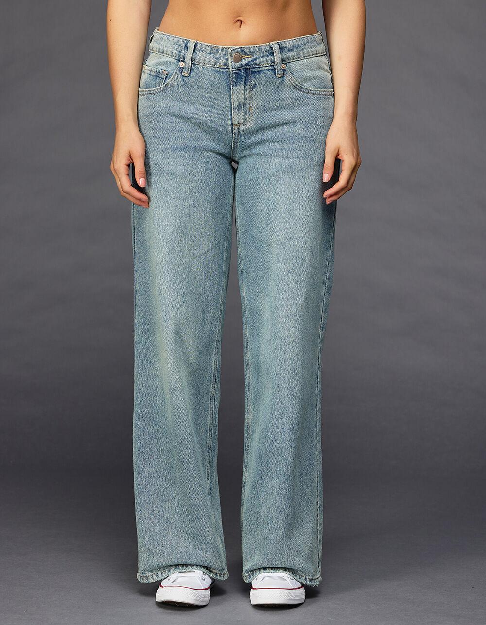 RSQ Womens Low Rise Baggy Jeans - MEDIUM WASH Product Image