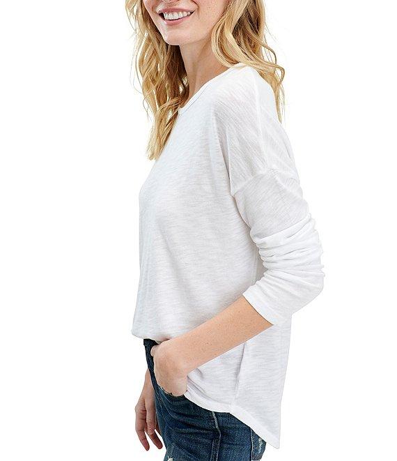 Splendid Zander Slub Knit Long Sleeve Crew Neck Tee Shirt Product Image