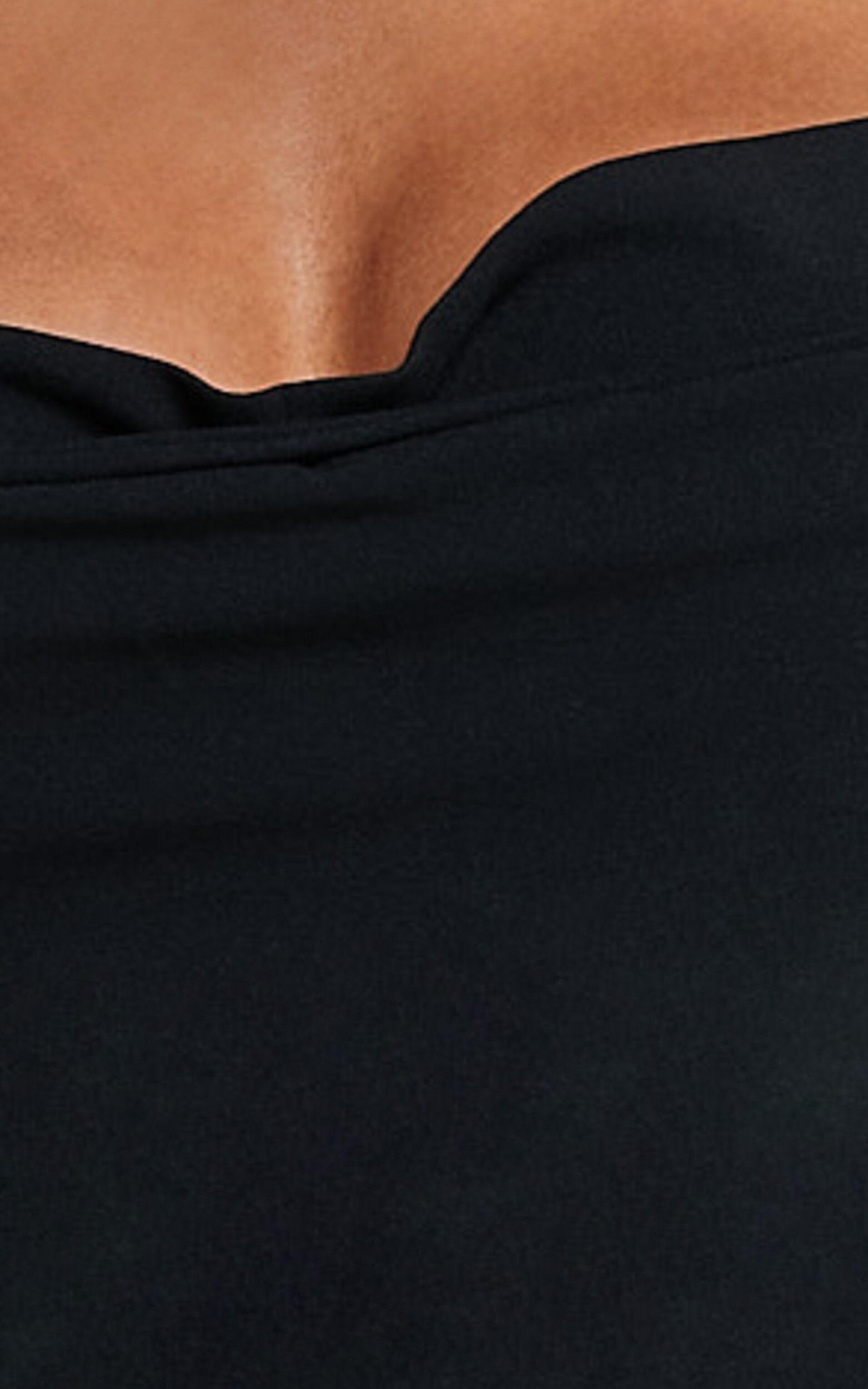 Donna Top - Cowl Neck Corset Top in Black Product Image