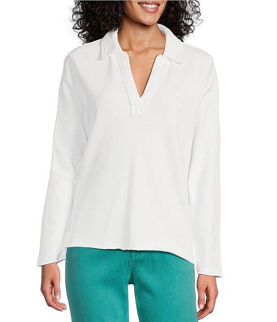 Tommy Bahama Marina Del Mar Solid Fleece Point Collar Long Sleeve Popover Top Product Image