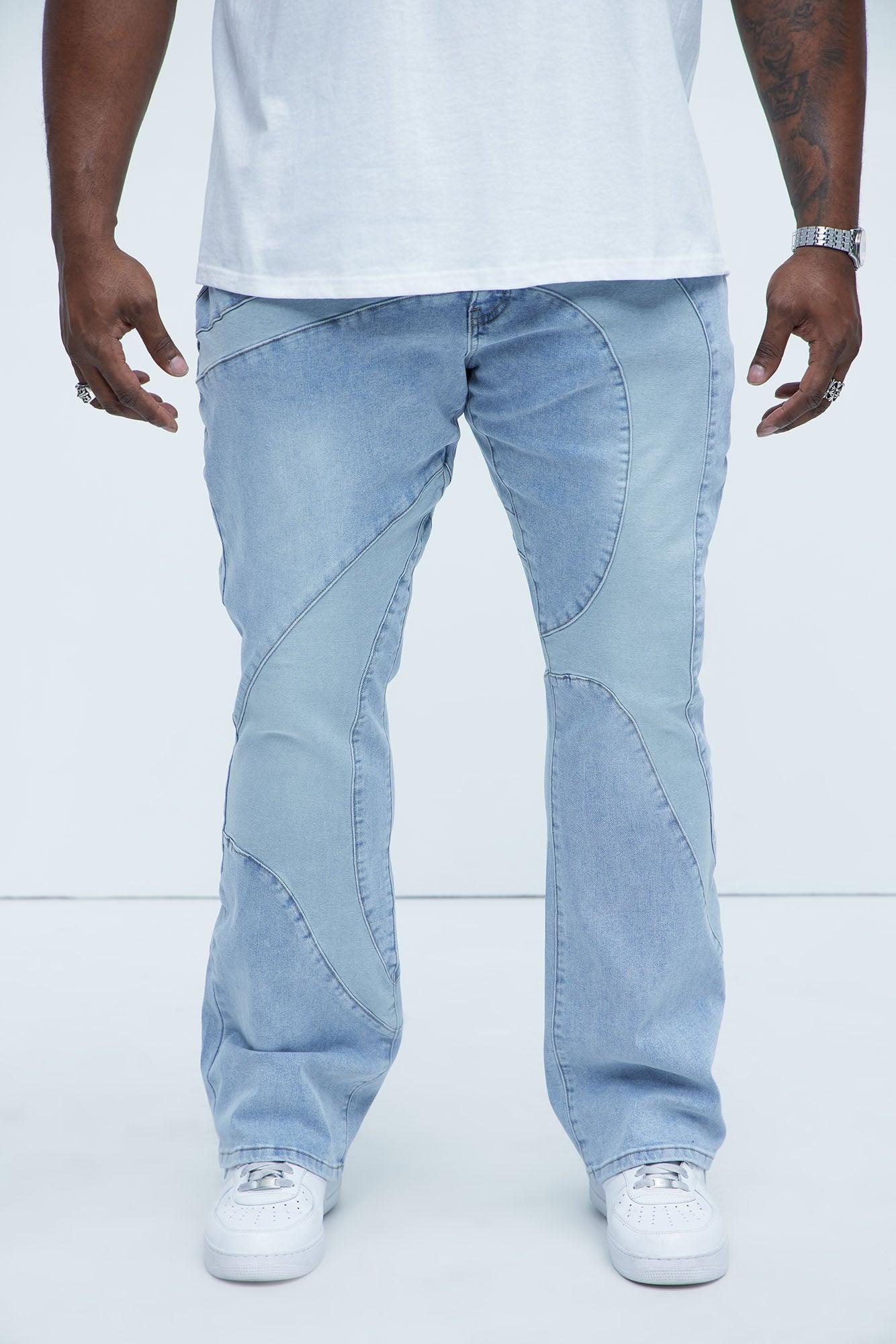 Have A Good One Paneled Stacked Slim Flare Jeans - Light Wash Product Image
