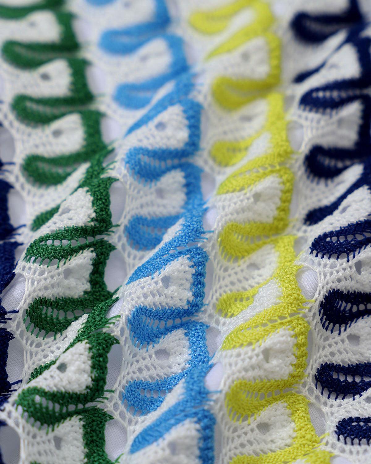 Blue Geometric Crochet Bikini Set Product Image