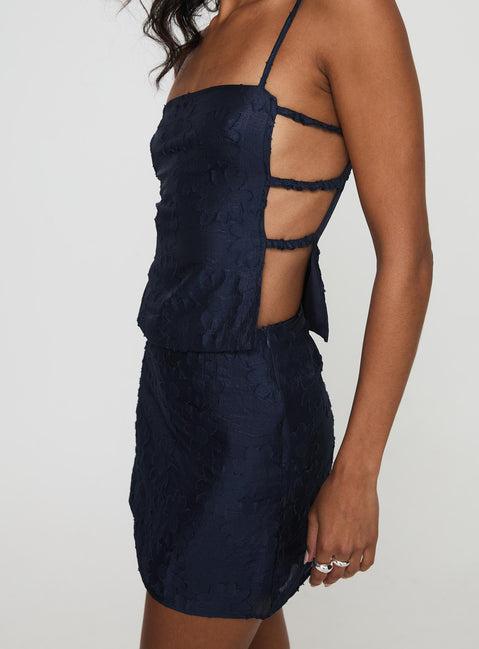 Floral Jacquard Mini Set Navy Product Image