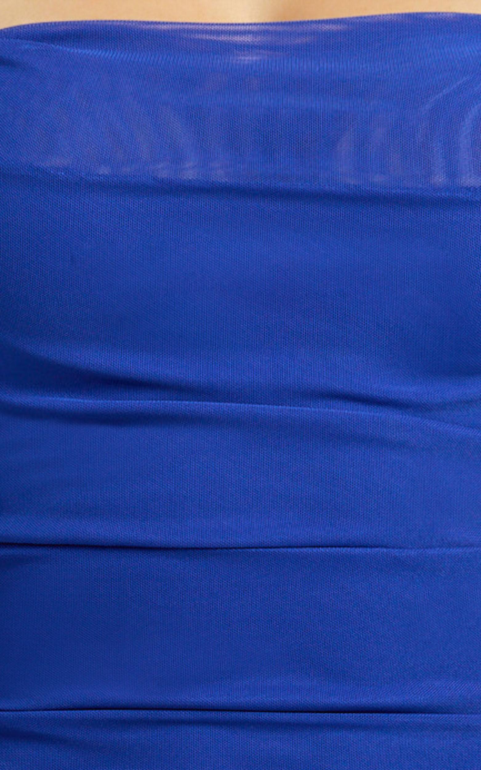 Rosha Midi Dress - Ruffle Strap Dress in Electric Blue Product Image