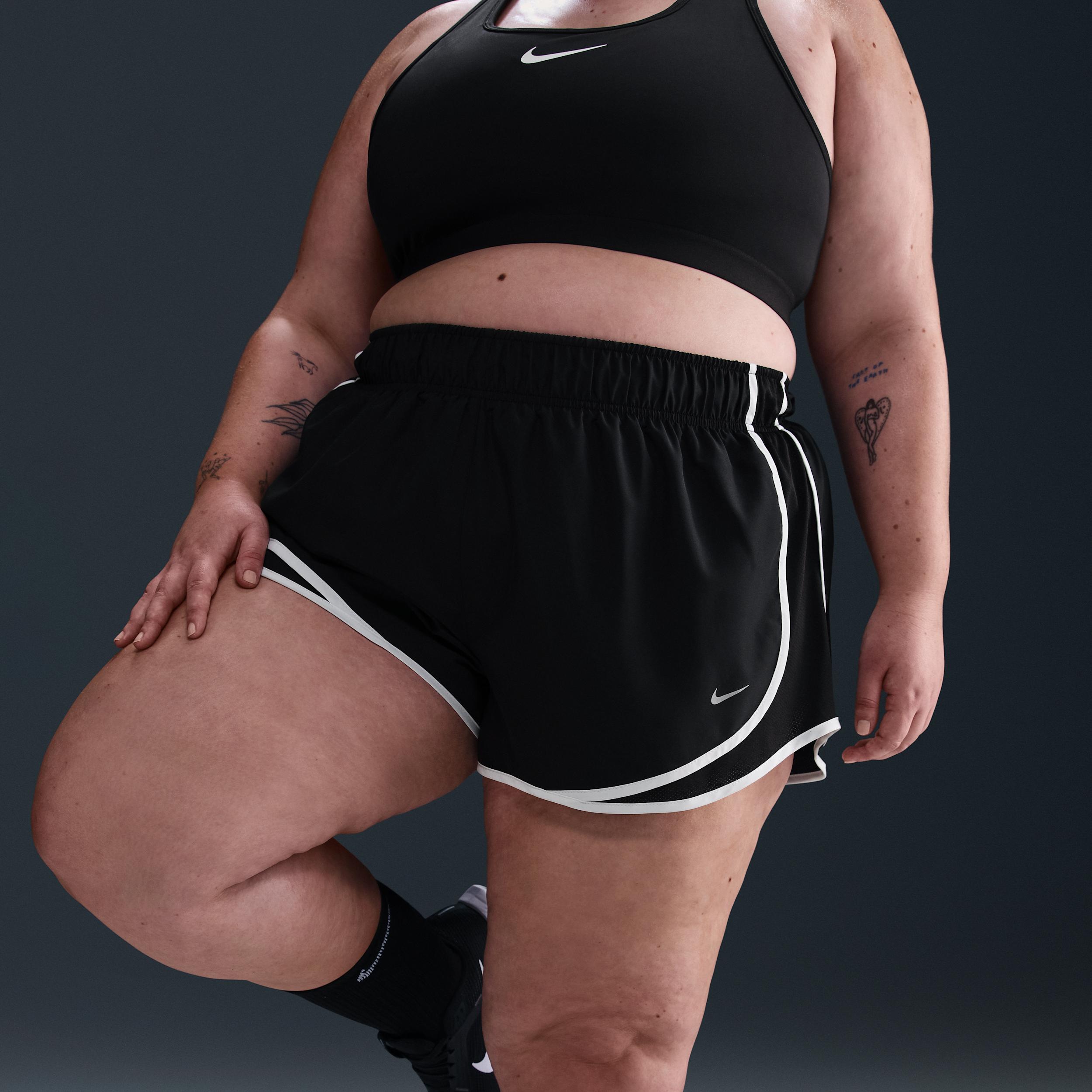 Nike Womens Tempo Dri-FIT Mid-Rise 3 Brief-Lined Running Shorts (Plus Size) | HM6098-010 Product Image