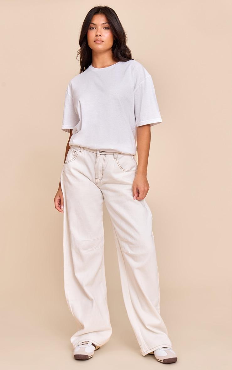 White Health Club Graphic Oversized T-shirt Product Image