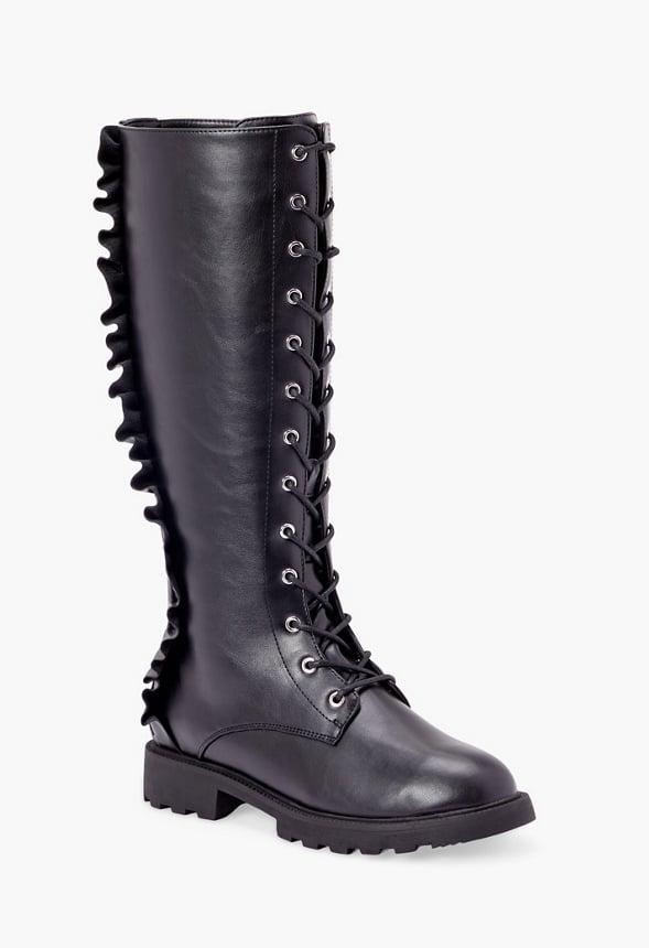 JustFab Margaux Platform Loafer Pump Womens Black/ White Size 8.5 Product Image