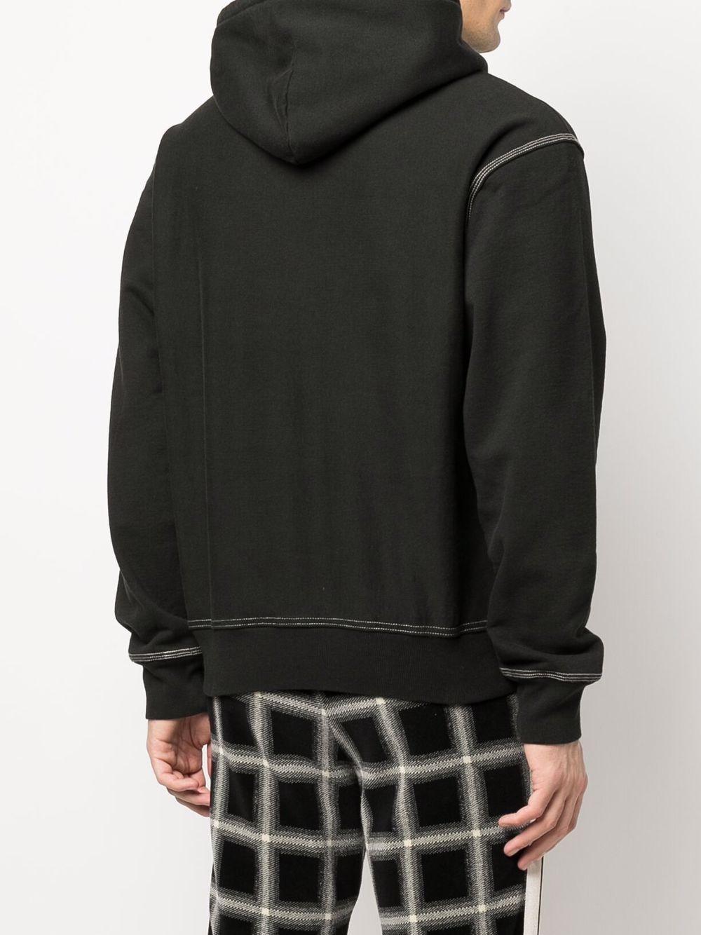 contrast-stitch cotton hoodie Product Image