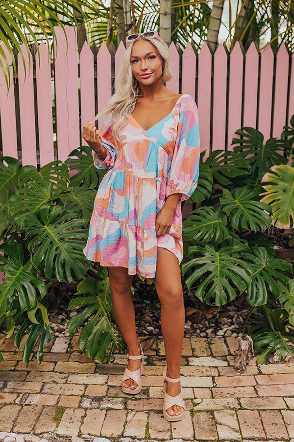 Summer Serenade Babydoll Mini Dress in Blush Product Image