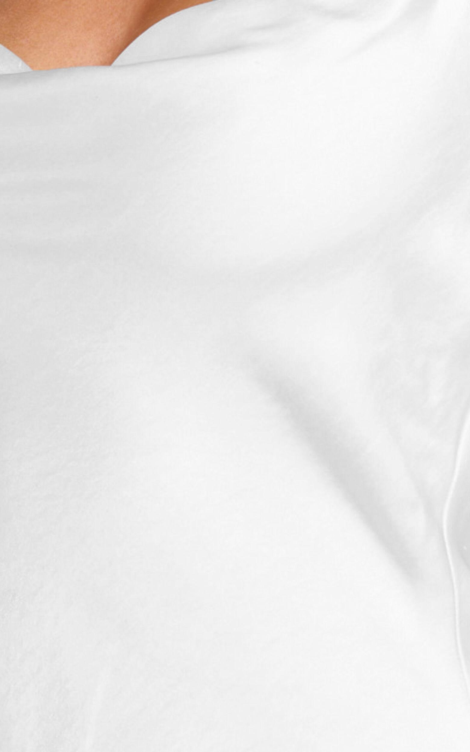 Cassandra Maxi Dress - Scoop Neck Contrast Skirt Slip Dress in White Product Image