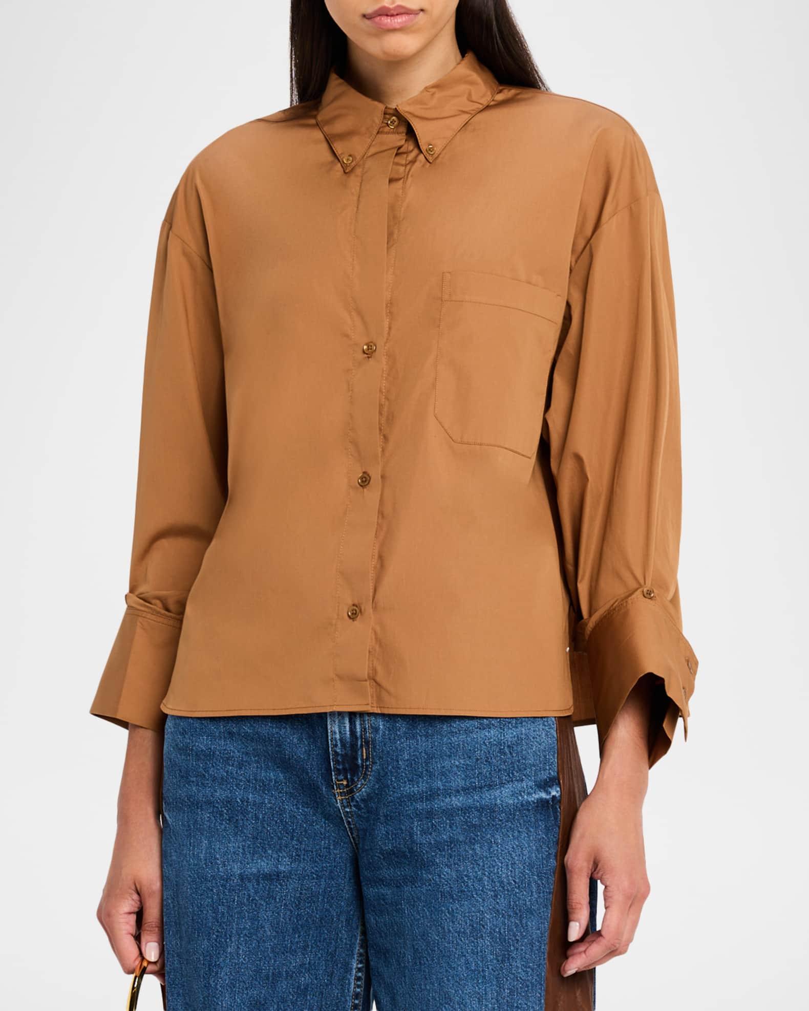 J.D. Cropped Button-Front Shirt Product Image