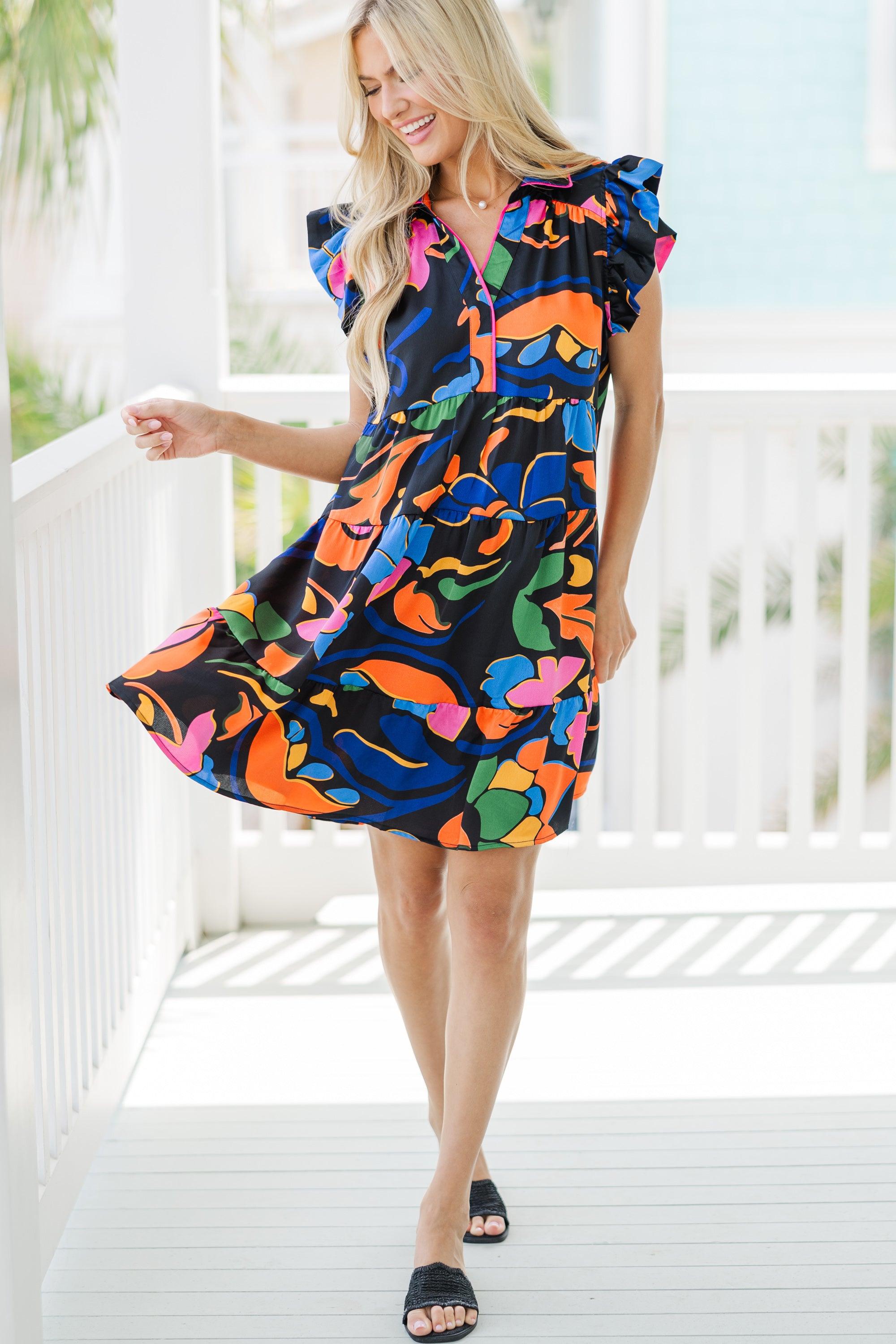 Going On Black Abstract Dress Female Product Image