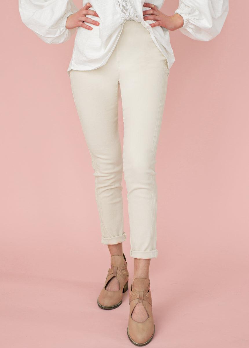 Brytny High-Waisted Denim in Ecru Female Product Image