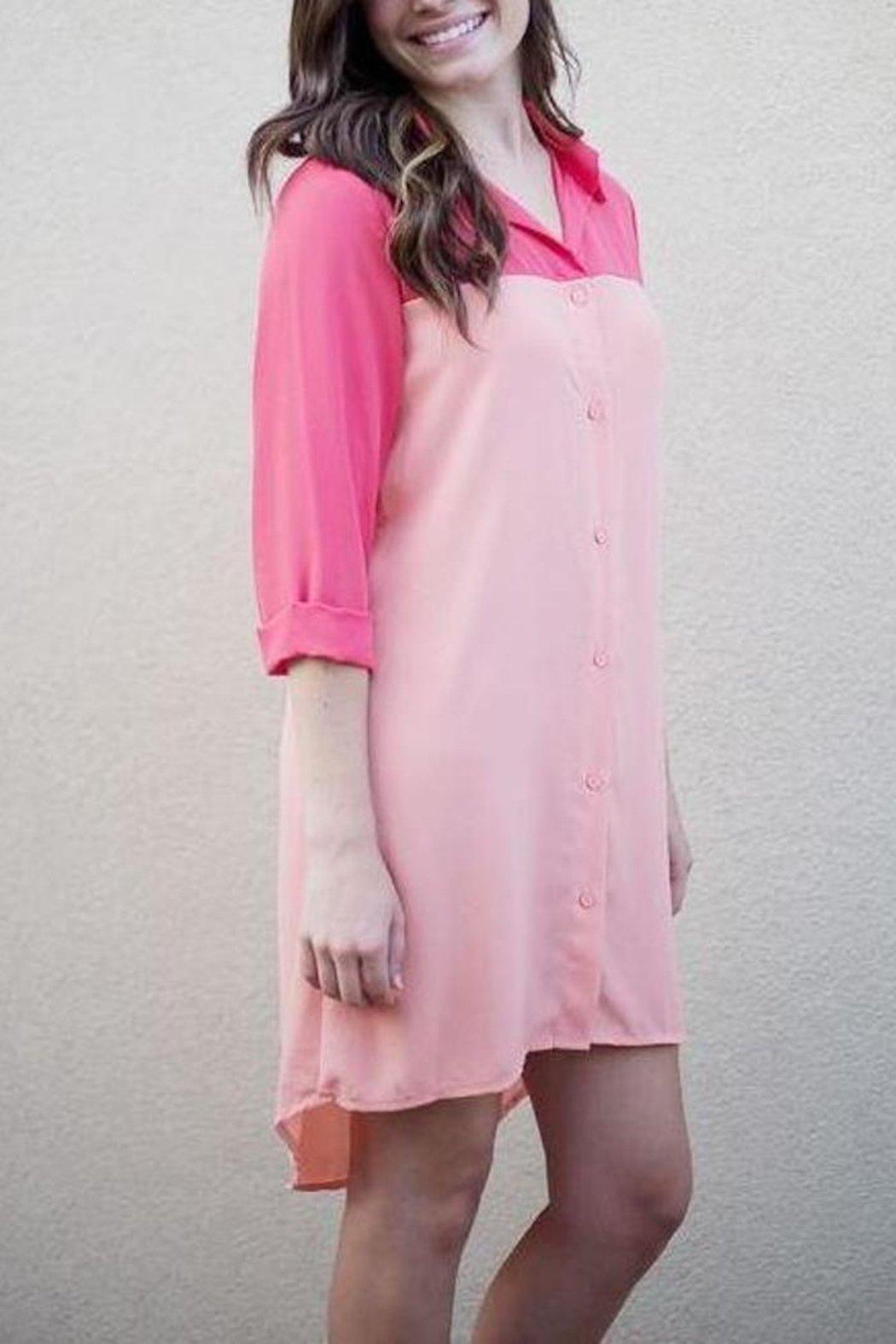 Colorblock Shirt Dress Product Image