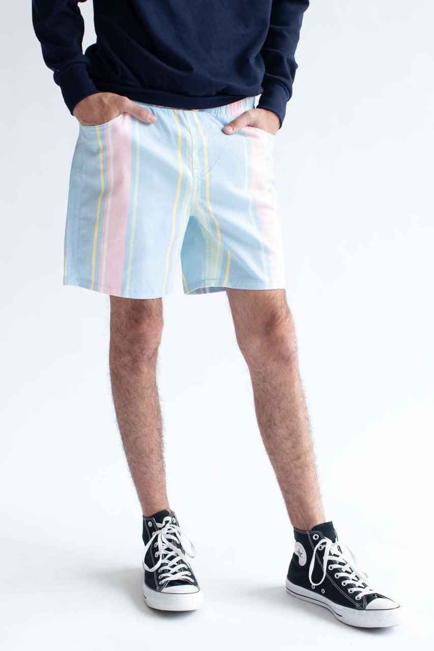 Pastel Striped Stretch Twill Shorts Product Image