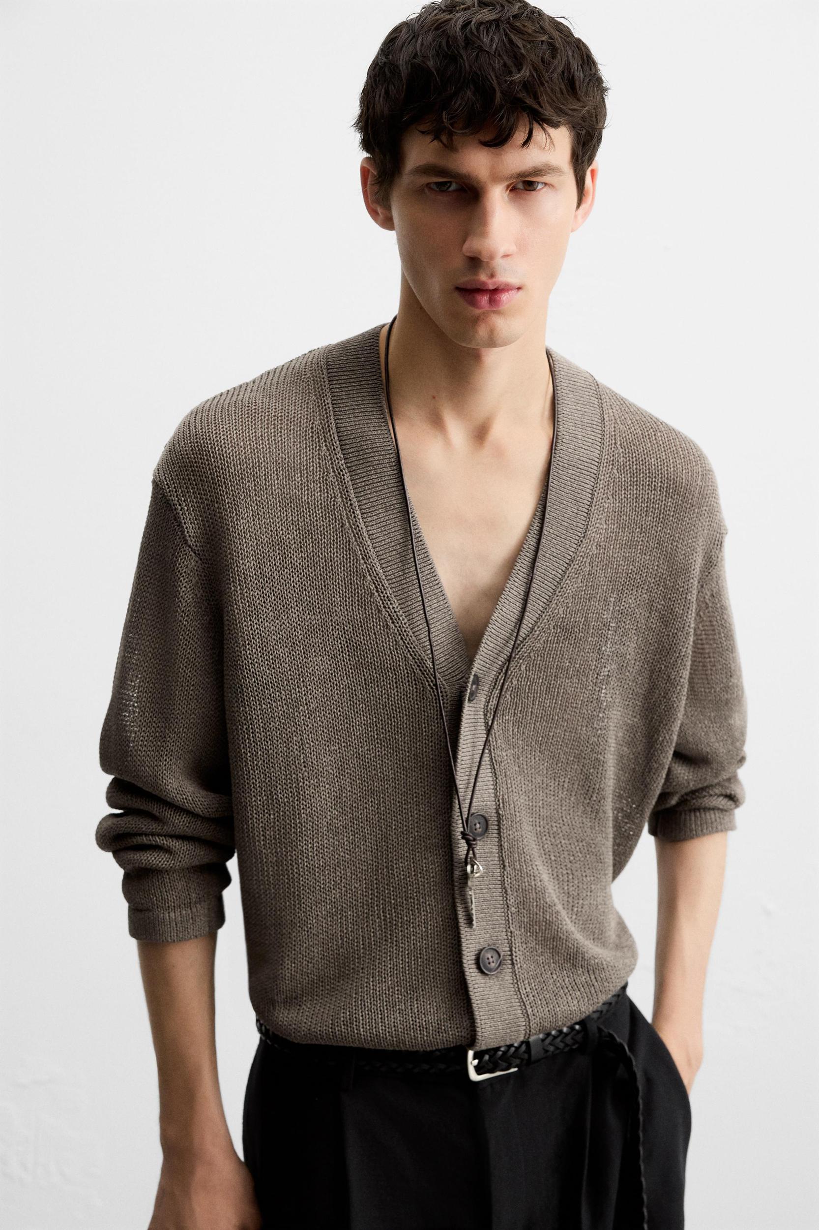 OPEN KNIT TEXTURED CARDIGAN Product Image