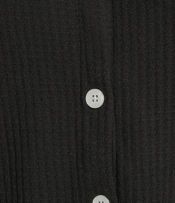 C&V Chelsea & Violet Short Sleeve Button-Front Short Sleeve Waffle Cardigan Product Image