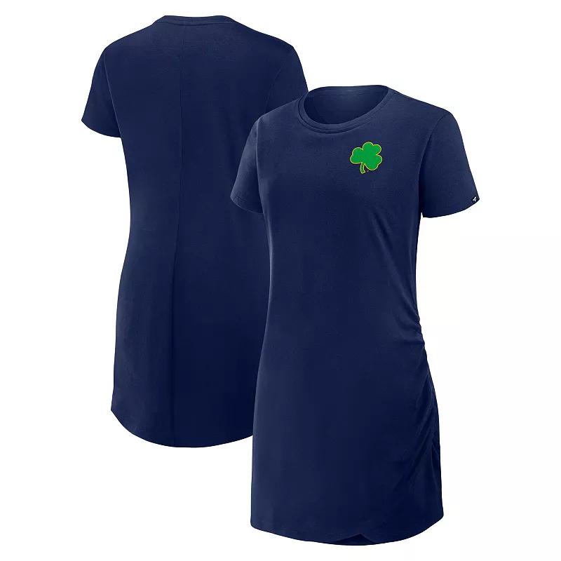 Women's Fanatics Navy Notre Dame Fighting Irish Relaxed Fit Drape T-Shirt Dress,  Product Image