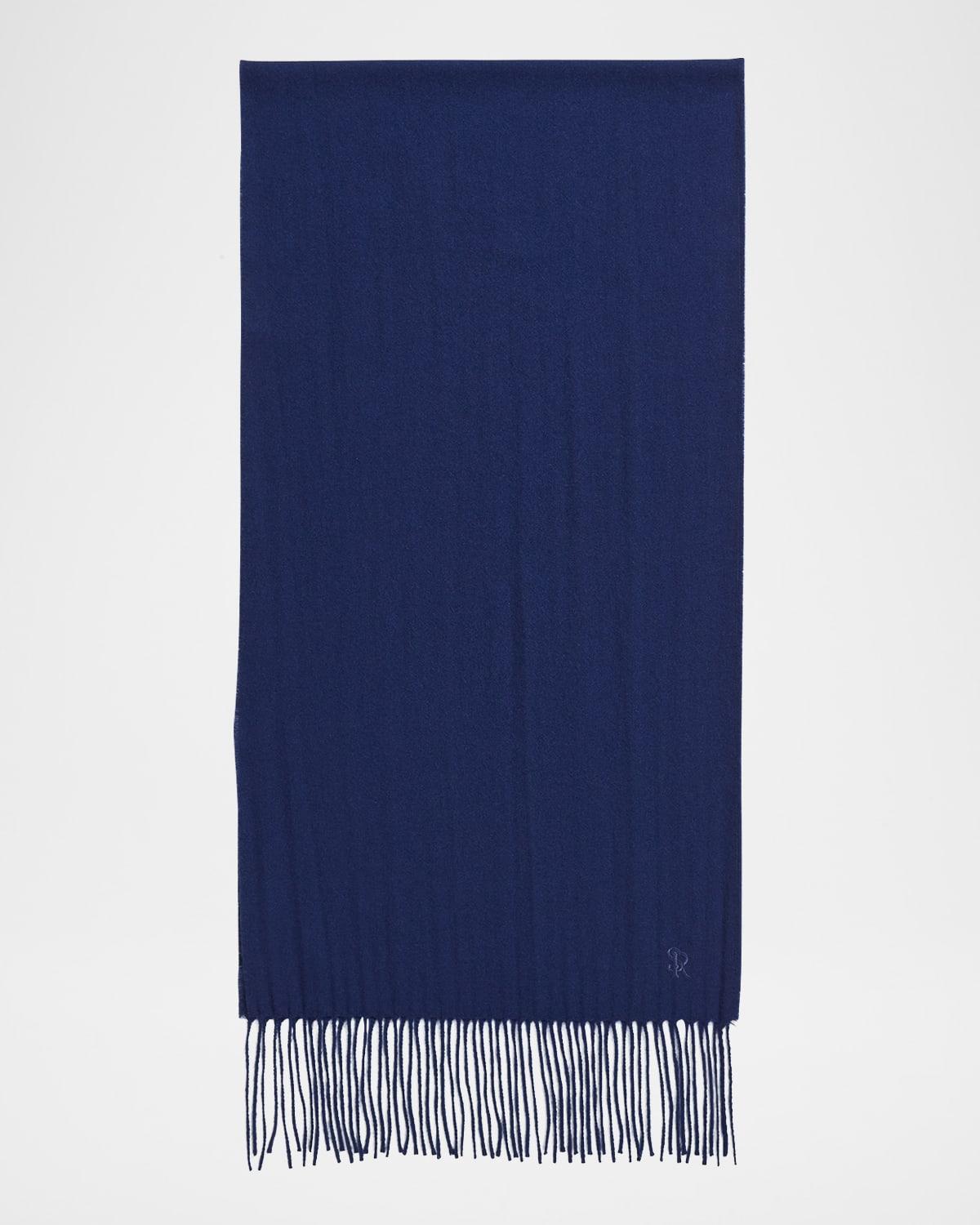 Mens Cashmere Embroidered Monogram Scarf Product Image