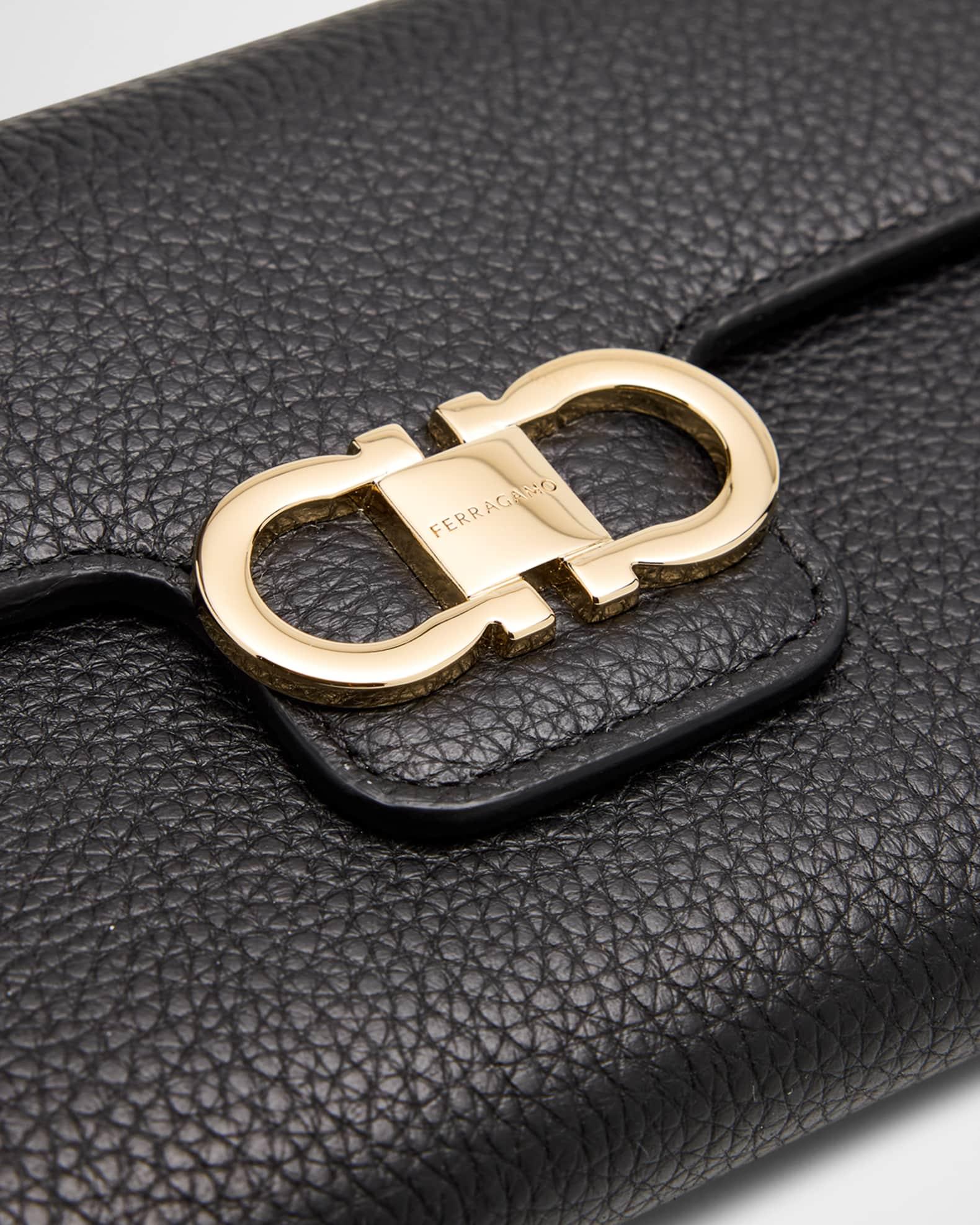 Double Gancio Grain Leather Clutch Bag Product Image