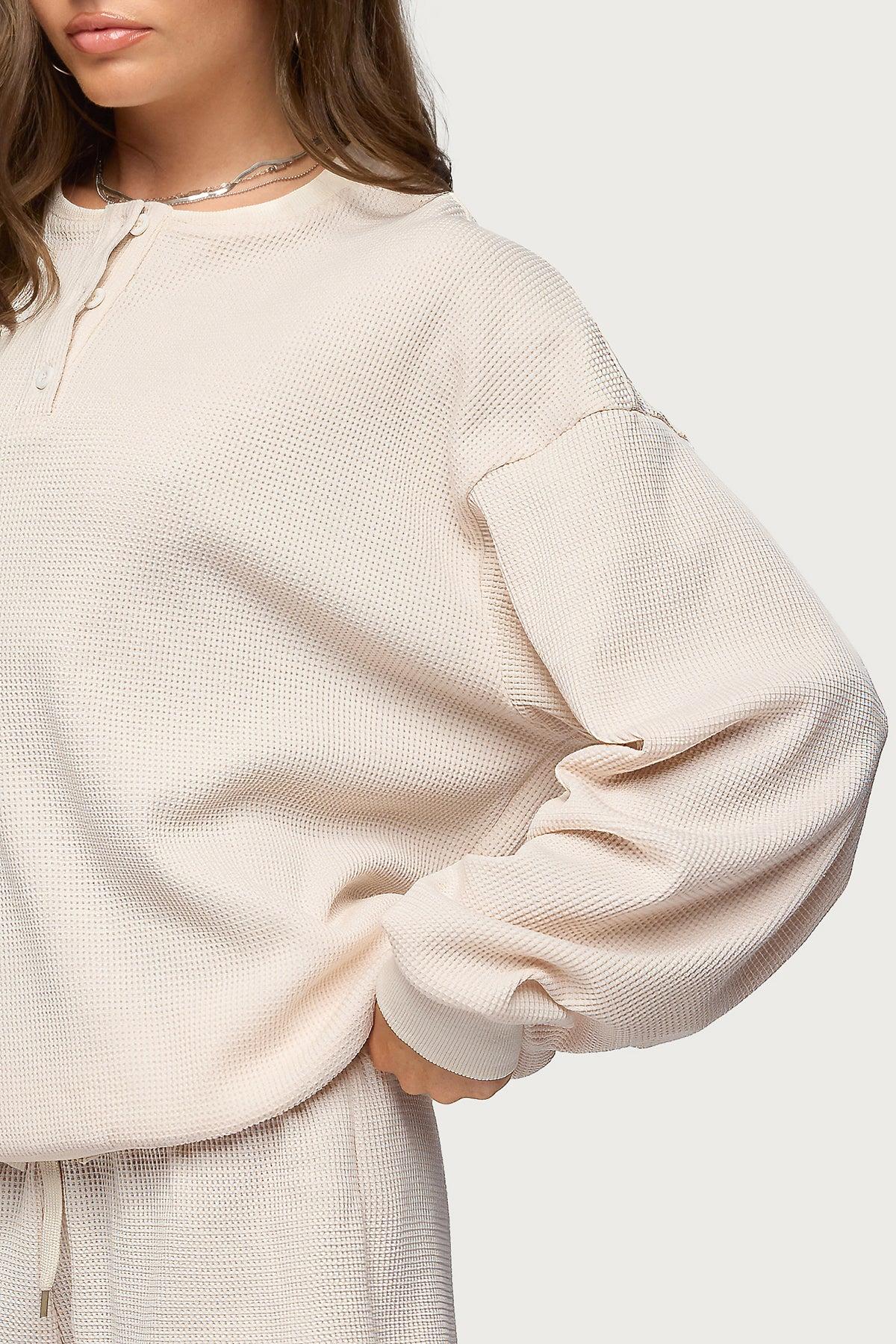 Baila Waffle Henley Top Product Image