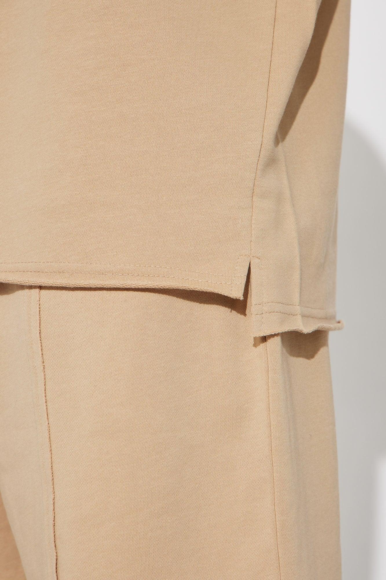 I Like How It Looks Oversized Terry Short Sleeve Tee - Tan Product Image