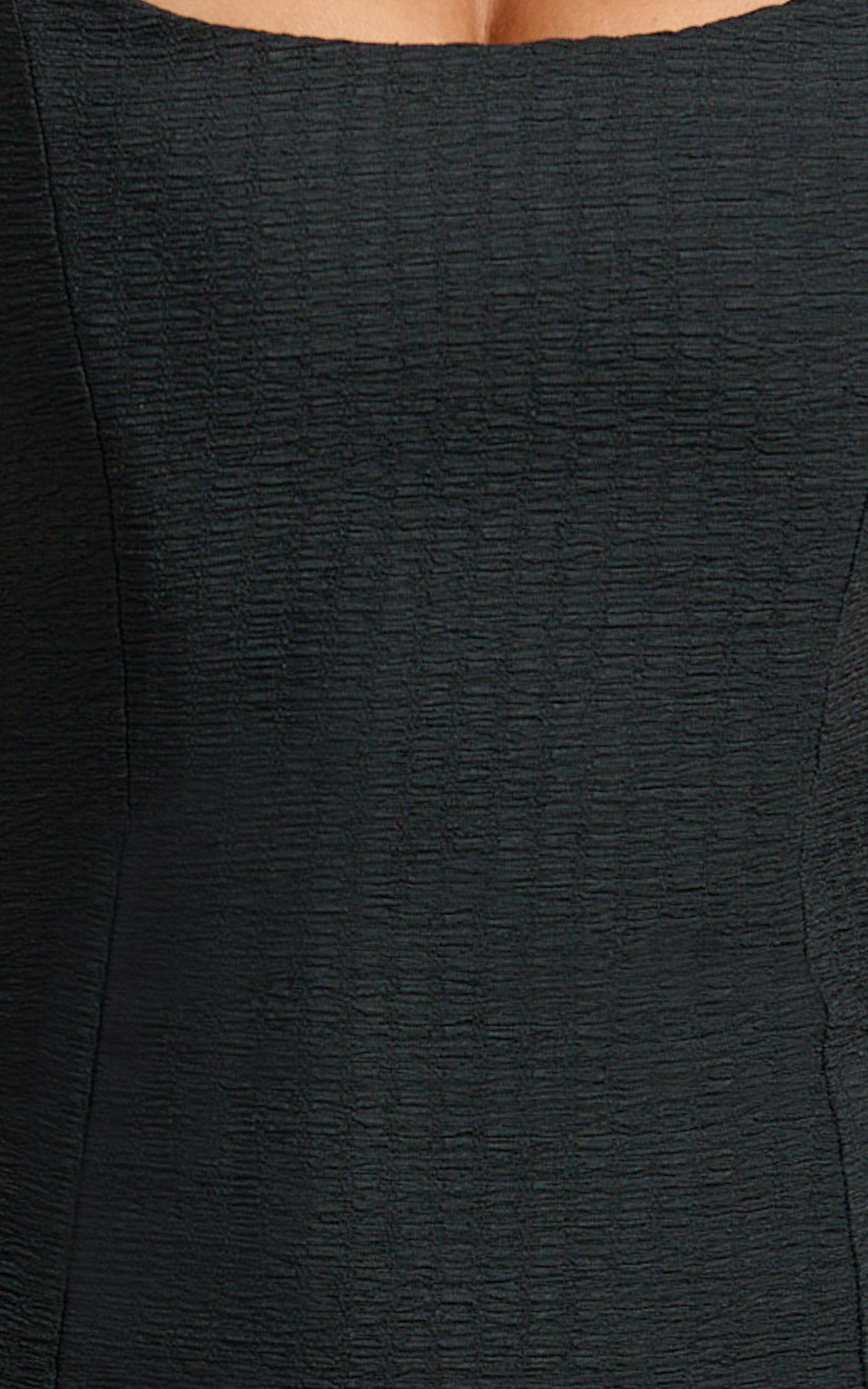 Sammie Mini Dress - Scoop Neck Hem Frill Fitted Dress in Black Product Image