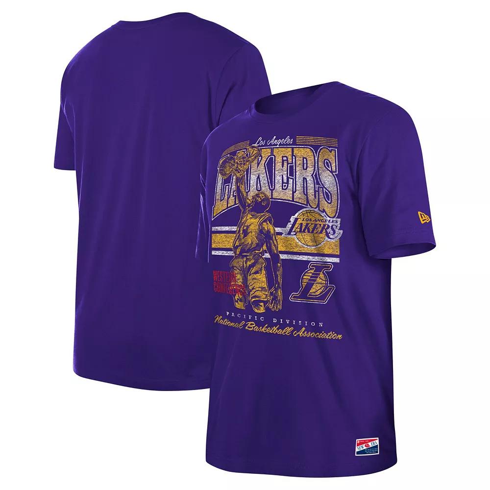 Men's New Era Purple Los Angeles Lakers Enzyme Wash Oversized T-Shirt, Size: 2XL Product Image
