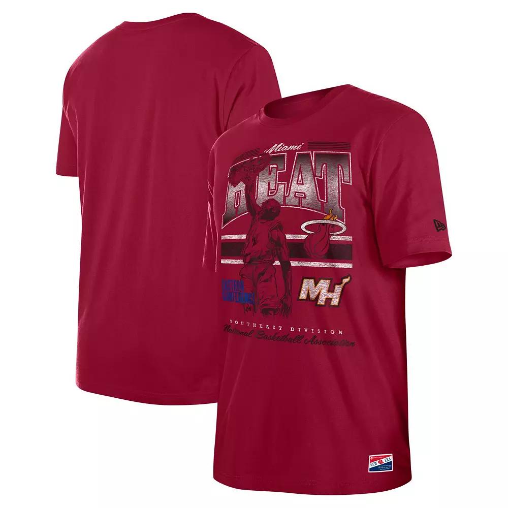 Men's New Era Red Miami Heat Enzyme Wash Over Product Image