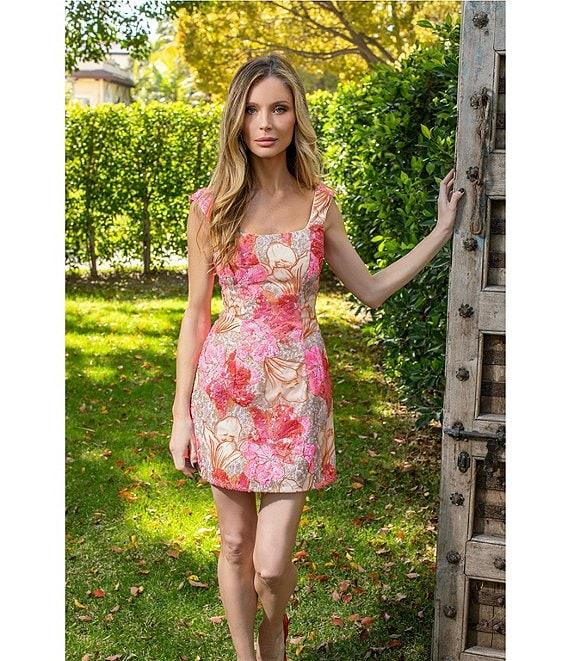 Muse by Marchesa Romy Sequin Square Neck Sleeveless A-Line Mini Dress Product Image