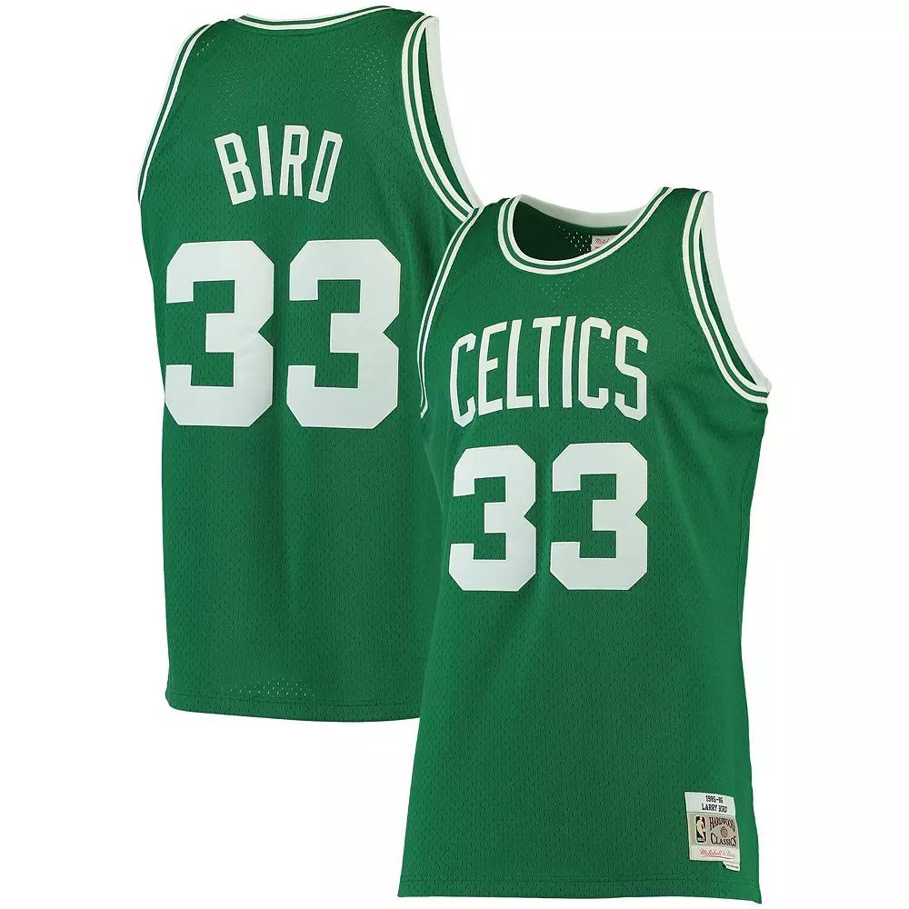 Men's Mitchell & Ness Larry Bird Kelly Green Boston Celtics Big & Tall Hardwood Classics Jersey,  Product Image
