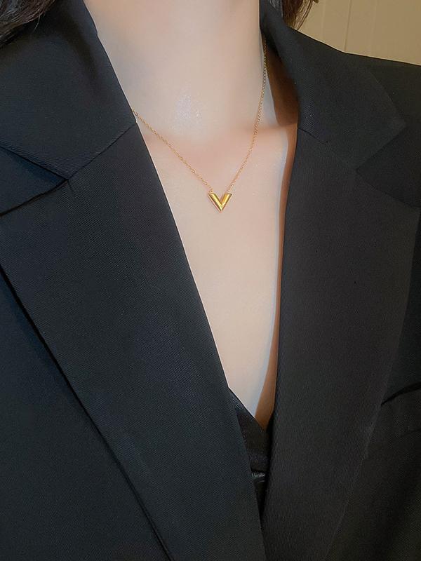 Geometric Solid Color Necklaces Accessories Product Image
