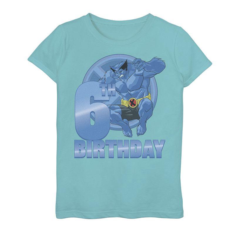 Girls 7-16 Marvel X-Men Beast 6th Birthday Badge Graphic Tee, Girl's,  Product Image