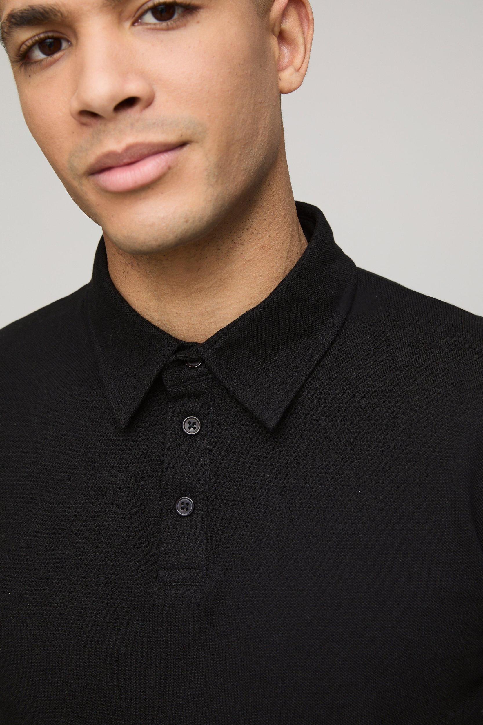 Slim Fit Basic Pique Polo | boohooMAN USA Product Image