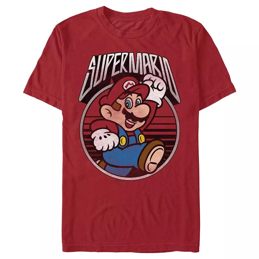 Men's Super Mario Bros Vintage Stamp Graphic Tee,  Product Image