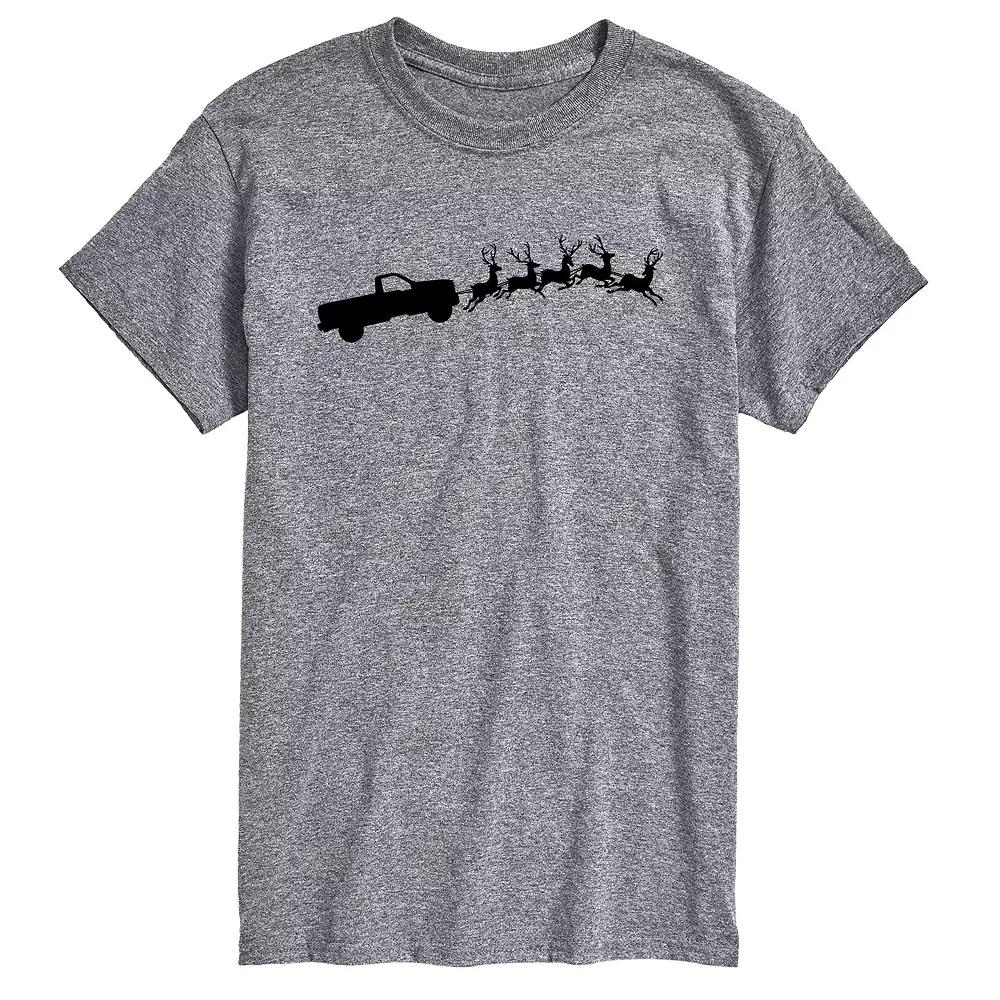 Big & Tall Truck Santa Sleigh Tee, Men's,  Product Image