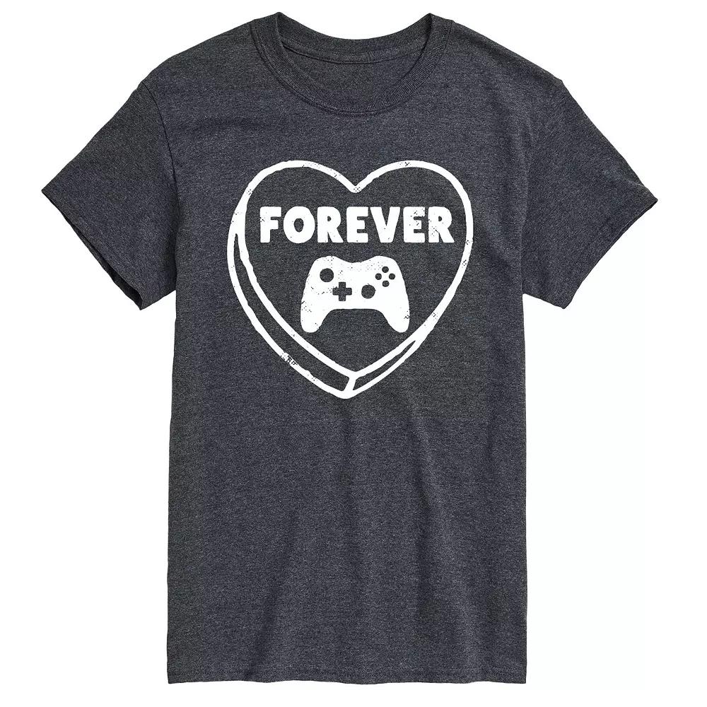 Men's Forever Heart Video Games Graphic Tee,  Product Image