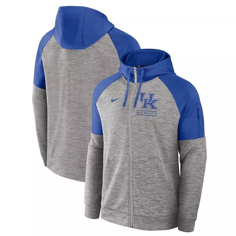 Mens Nike Heather Gray Kentucky Wildcats Fitness RaglanPerformance Full-Zip Hoodie Product Image
