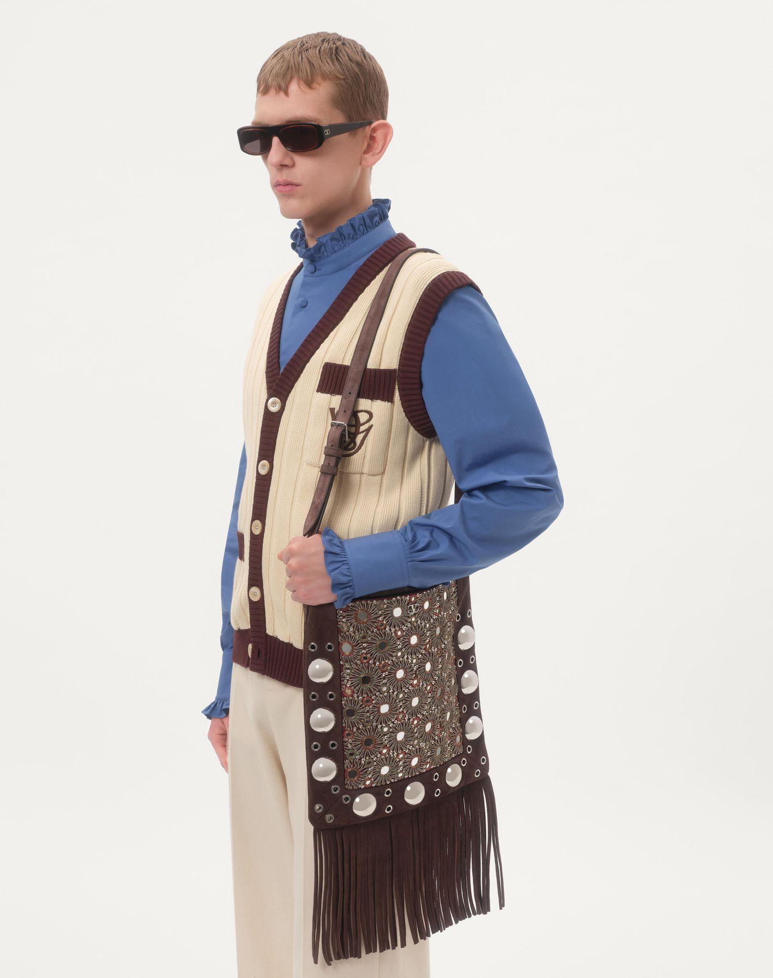 Ribbed Cotton Vest With Vg Embroidery Product Image