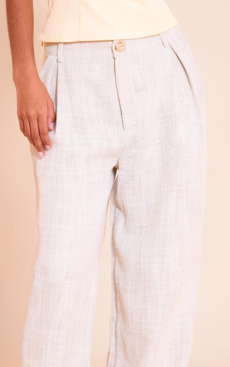 Petite Stone Tailored Linen Look Wide Leg Pants Product Image
