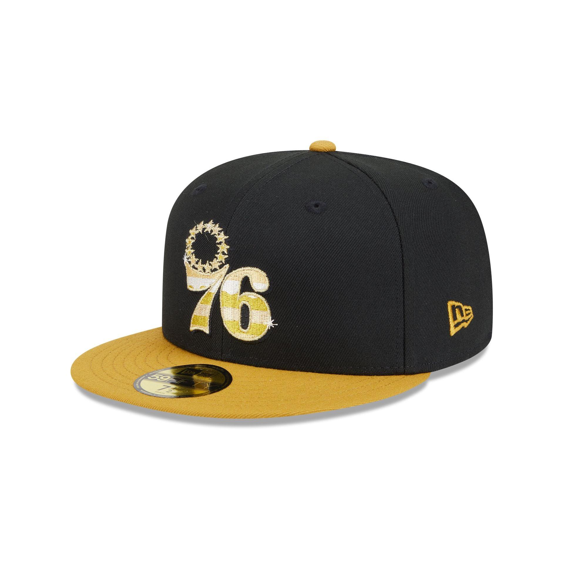 Philadelphia 76ers Metallic Gold Logo 59FIFTY Fitted Hat Male Product Image
