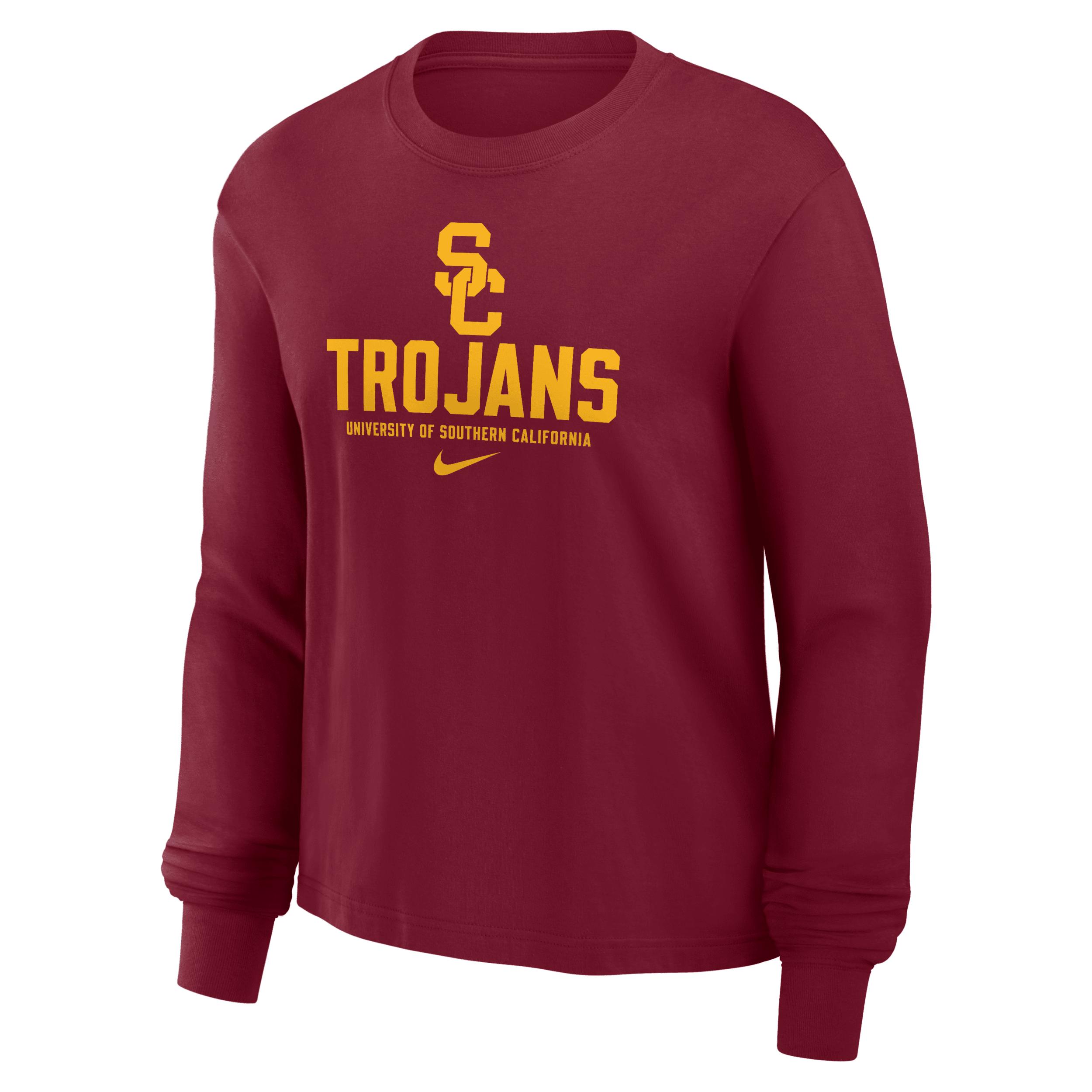 USC Trojans Primetime University Boxy Nike Womens College Long-Sleeve T-Shirt | CLF24GT01N2SAJ-USC Product Image