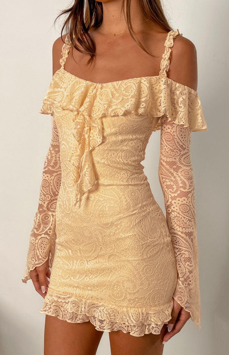 Harlow Cream Lace Mini Dress Product Image