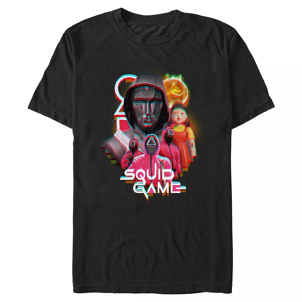 Men's Squid Game Glitch Poster Graphic Tee,  Product Image