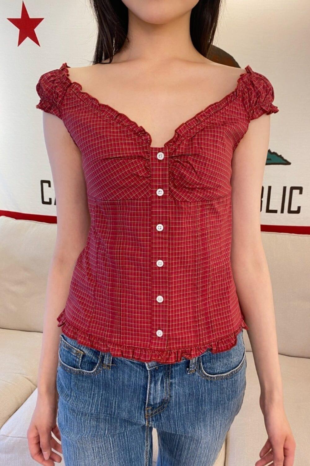 Elena Plaid Top Product Image