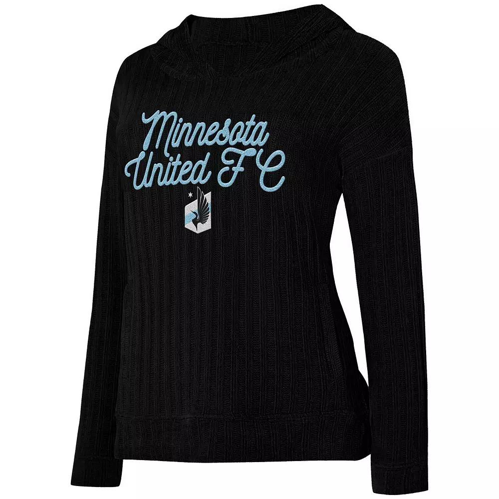 Women's Concepts Sport Black Minnesota United FC Linger Long Sleeve Hooded Top,  Product Image