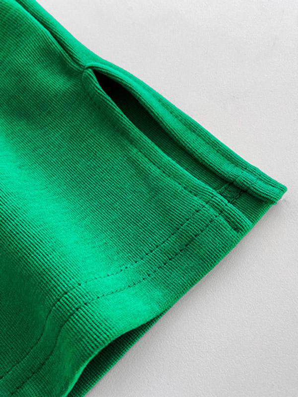 3 Colors Loose Casual Solid Color Split-Side T-Shirt Top Product Image