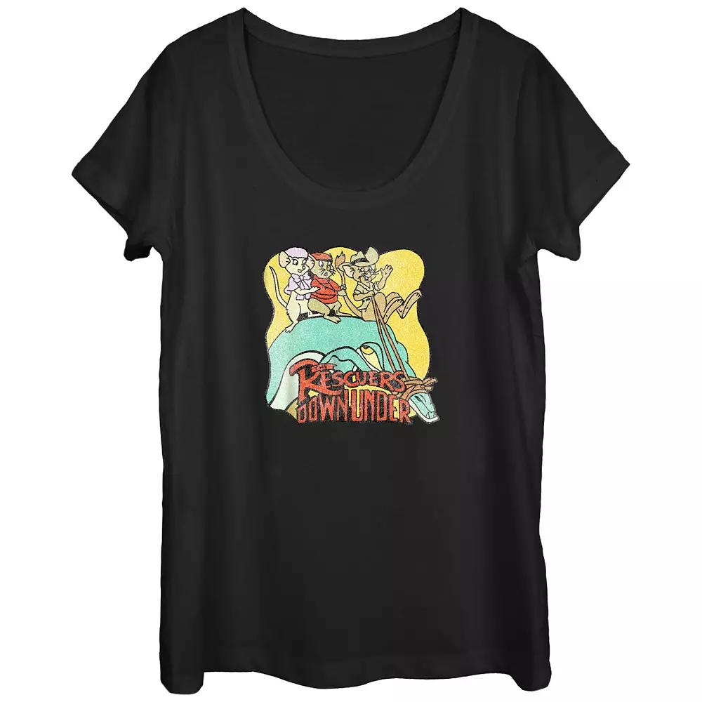 Disney's The Rescuers Down Under Wild Ride Scoop Neck Juniors' Graphic Tee, Women's,  Product Image