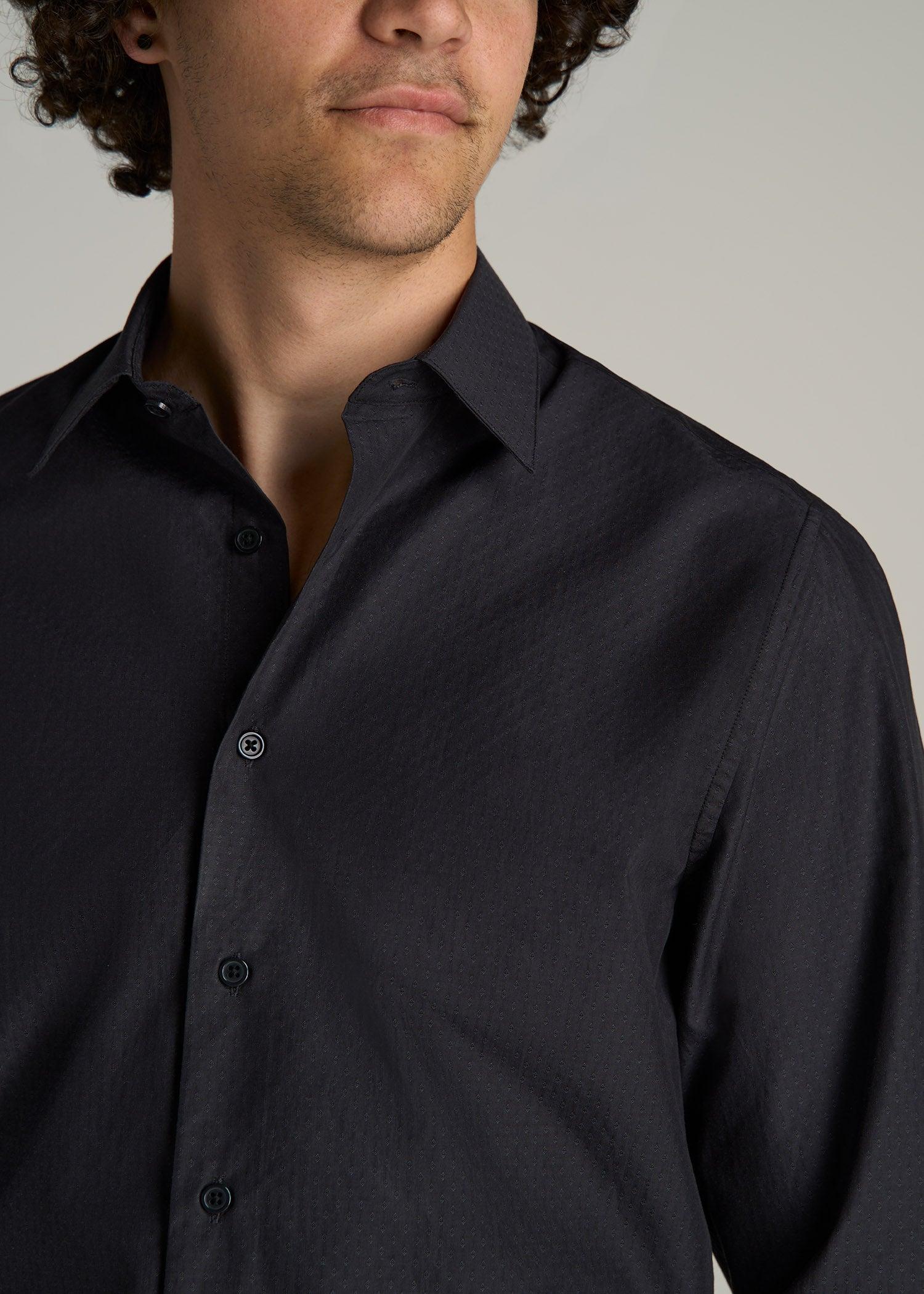 Premium Dress Shirt for Tall Men in Black Diamond Male Product Image