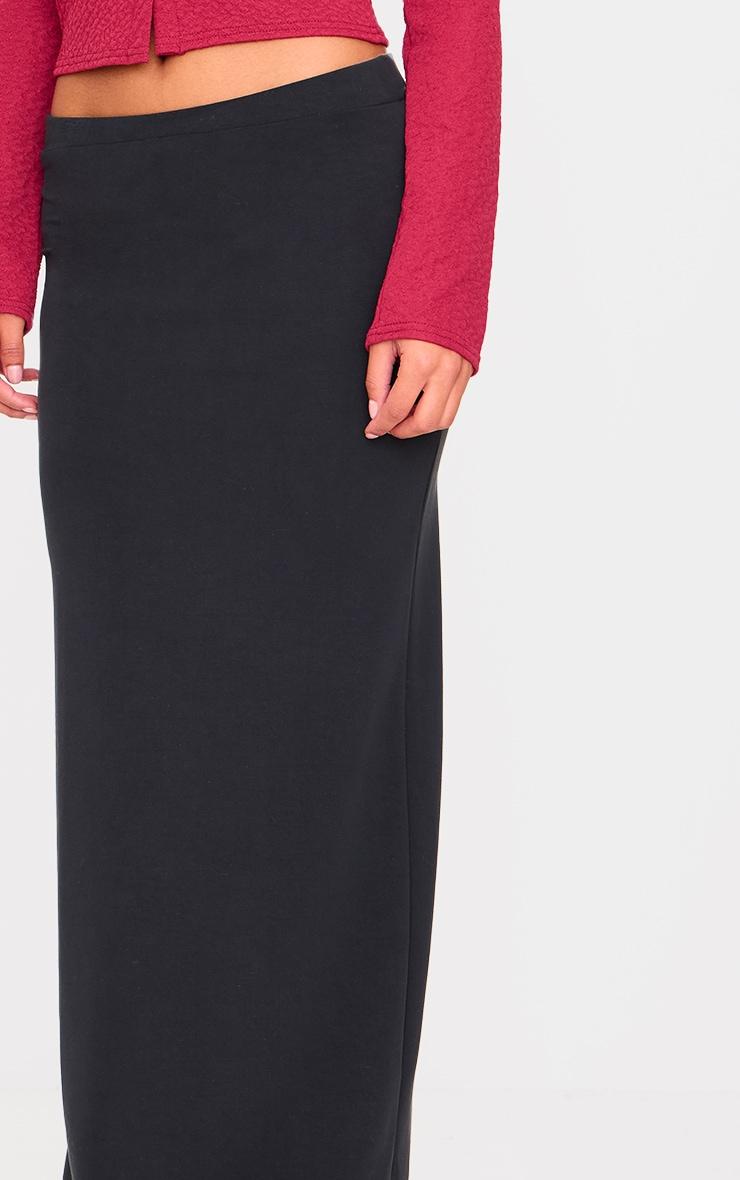 Black Premium Soft Touch Low Waist Maxi Skirt  Product Image